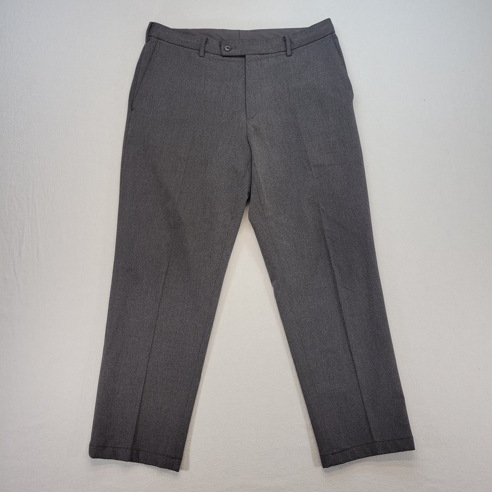 Uniqlo Heattech Pants Mens 33x27* Gray Slim Fit Straight Stretch Twill‎